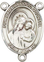 Our Lady of Good Counsel - .75" Oval - Sterling Silver Centerpiece